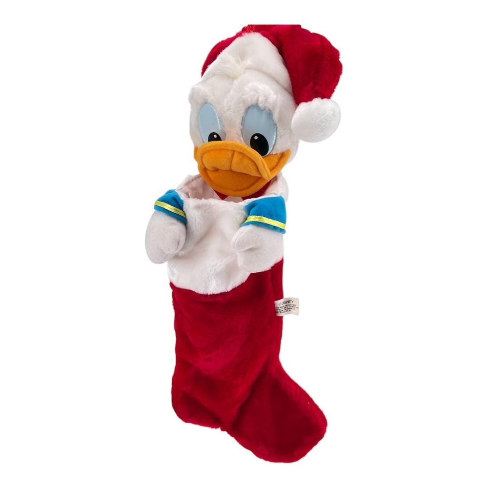 Disney Donald Duck Christmas Stocking Plush 3D Vintage Holiday Decor Red 21 Inch